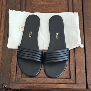 TKEES Black Slide Sandals